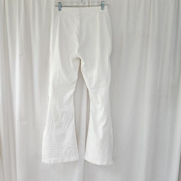 Choosy flared white pants crochet detail pockets NWT cotton vacation resort boho - Picture 3 of 11